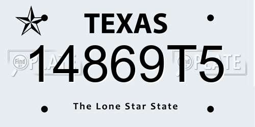 14869T5 Texas License Plate