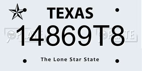 14869T8 Texas License Plate