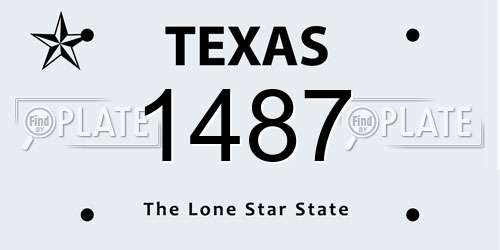 1487 Texas License Plate
