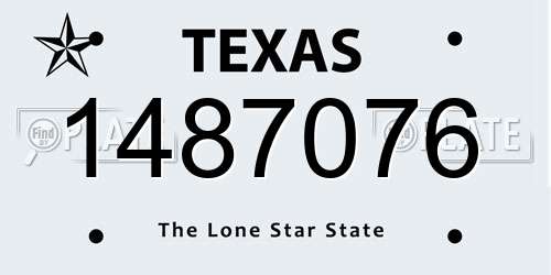 1487076 Texas License Plate