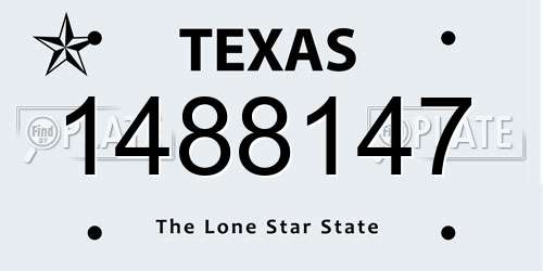 1488147 Texas License Plate