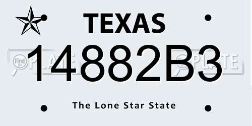 14882B3 Texas License Plate