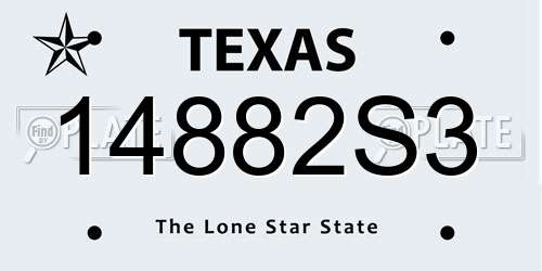 14882S3 Texas License Plate