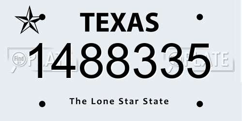 1488335 Texas License Plate