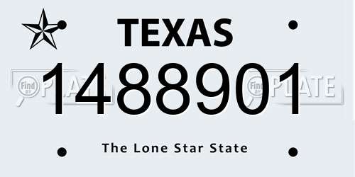 1488901 Texas License Plate
