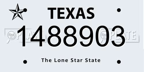 1488903 Texas License Plate