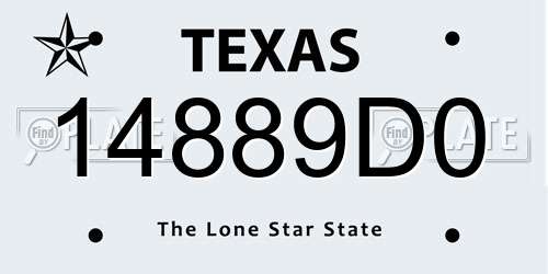 14889D0 Texas License Plate