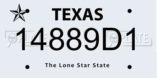 14889D1 Texas License Plate