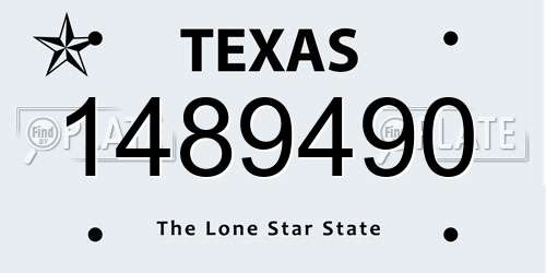 1489490 Texas License Plate