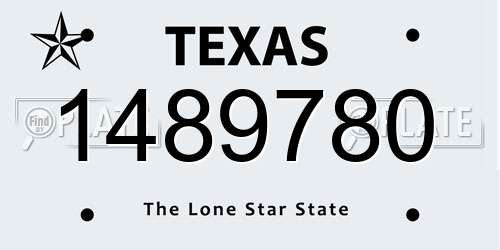 1489780 Texas License Plate