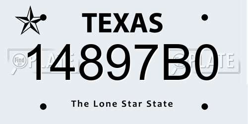 14897B0 Texas License Plate