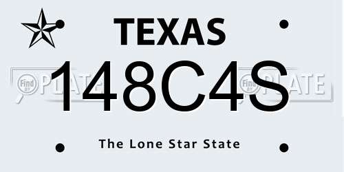 148C4S Texas License Plate