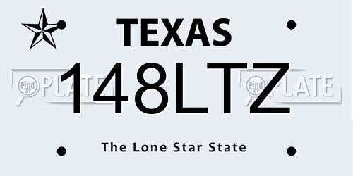 148LTZ Texas License Plate