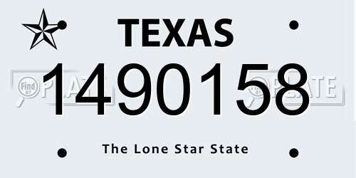 1490158 Texas License Plate