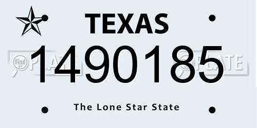 1490185 Texas License Plate