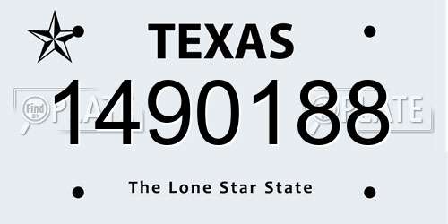 1490188 Texas License Plate