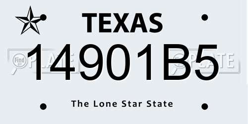 14901B5 Texas License Plate