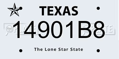 14901B8 Texas License Plate