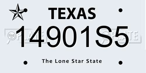 14901S5 Texas License Plate