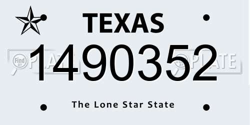 1490352 Texas License Plate
