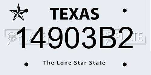 14903B2 Texas License Plate