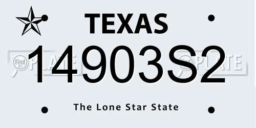 14903S2 Texas License Plate