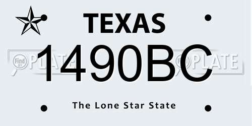 1490BC Texas License Plate