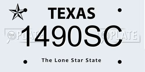 1490SC Texas License Plate