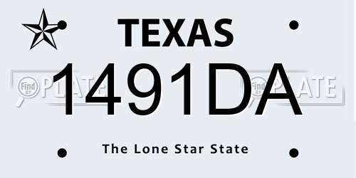 1491DA Texas License Plate