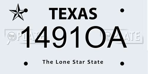 1491OA Texas License Plate