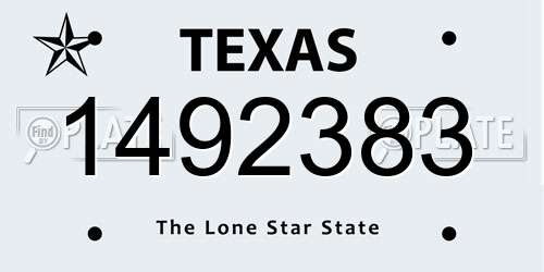 1492383 Texas License Plate