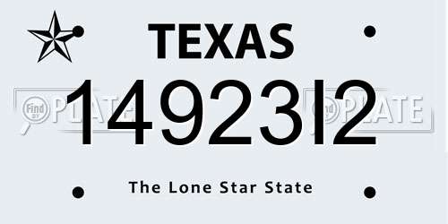 14923I2 Texas License Plate