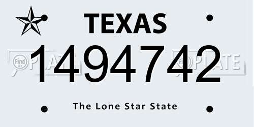 1494742 Texas License Plate