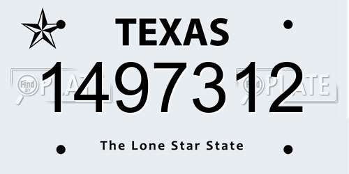 1497312 Texas License Plate
