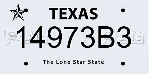 14973B3 Texas License Plate