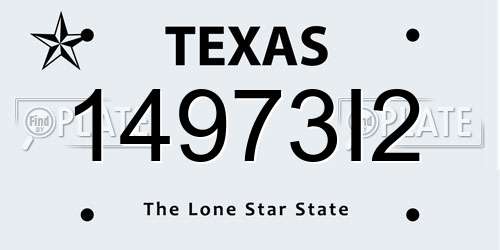 14973I2 Texas License Plate
