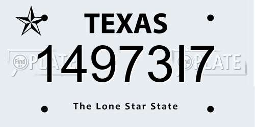 14973I7 Texas License Plate