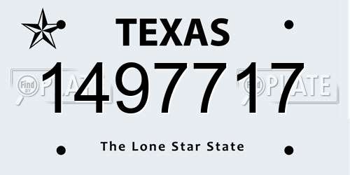 1497717 Texas License Plate