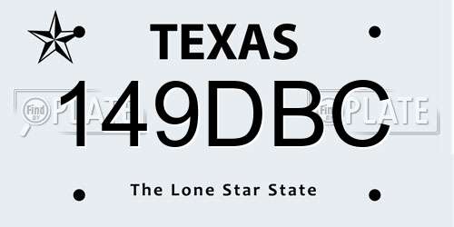 149DBC Texas License Plate