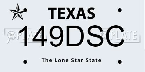 149DSC Texas License Plate