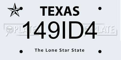 149ID4 Texas License Plate