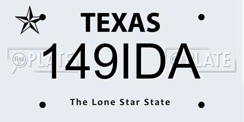 149IDA Texas License Plate