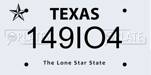 149IO4 Texas License Plate