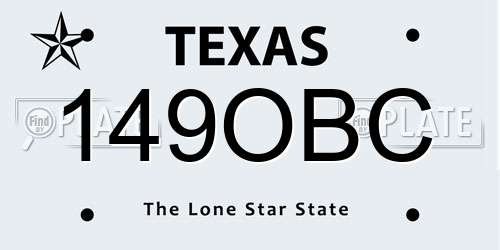 149OBC Texas License Plate