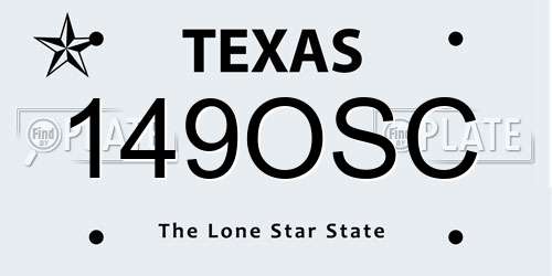 149OSC Texas License Plate