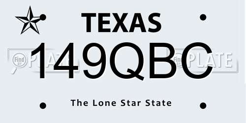149QBC Texas License Plate