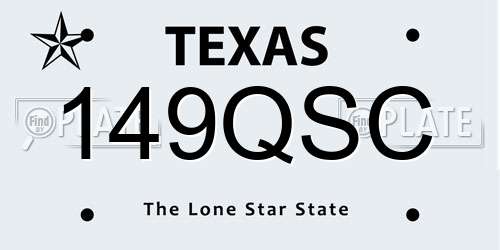 149QSC Texas License Plate