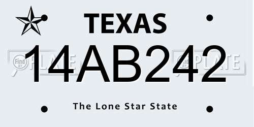 14AB242 Texas License Plate