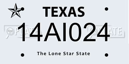 14AI024 Texas License Plate