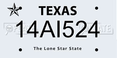 14AI524 Texas License Plate